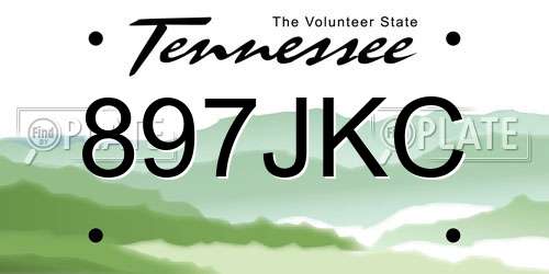 897JKC Tennessee License Plate