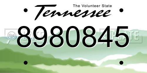 8980845 Tennessee License Plate