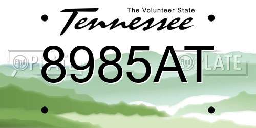 8985AT Tennessee License Plate