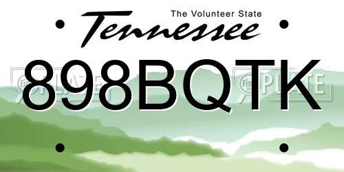 898BQTK Tennessee License Plate