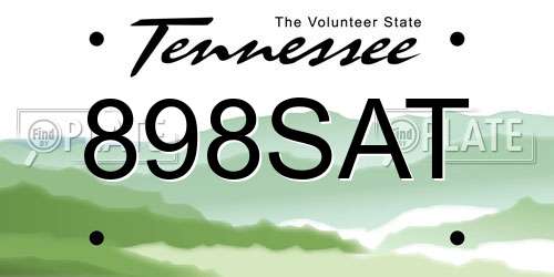 898SAT Tennessee License Plate