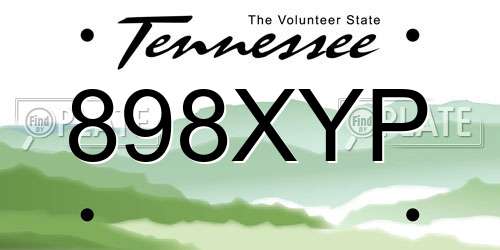 898XYP Tennessee License Plate