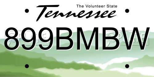 899BMBW Tennessee License Plate