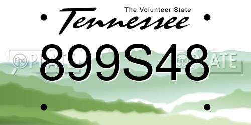 899S48 Tennessee License Plate