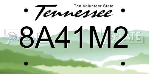 8A41M2 Tennessee License Plate