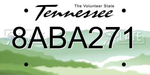 8ABA271 Tennessee License Plate