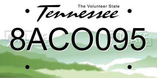 8ACO095 Tennessee License Plate