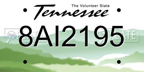 8AI2195 Tennessee License Plate