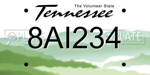 8AI234 Tennessee License Plate
