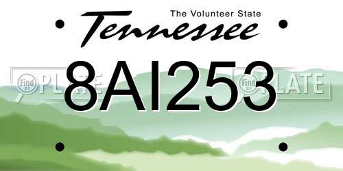 8AI253 Tennessee License Plate