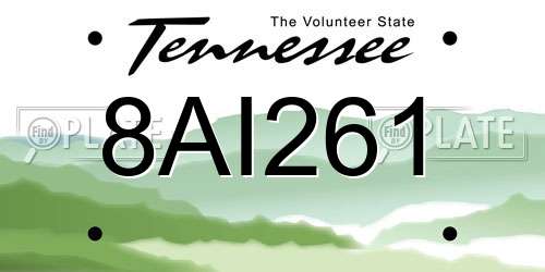 8AI261 Tennessee License Plate