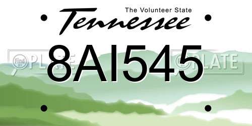8AI545 Tennessee License Plate