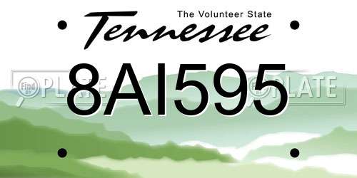 8AI595 Tennessee License Plate