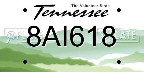 8AI618 Tennessee License Plate