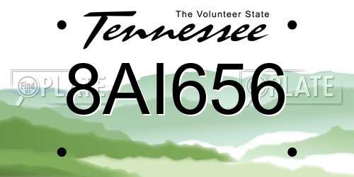 8AI656 Tennessee License Plate