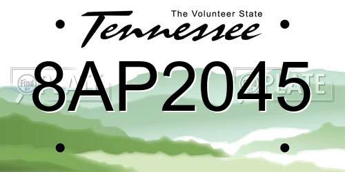 8AP2045 Tennessee License Plate