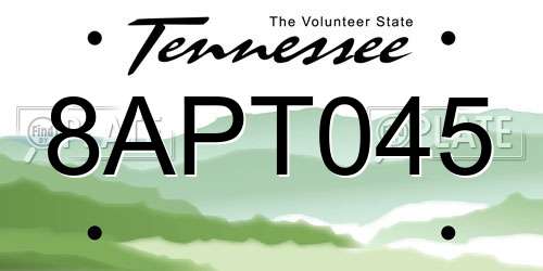 8APT045 Tennessee License Plate