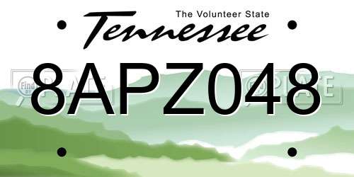 8APZ048 Tennessee License Plate