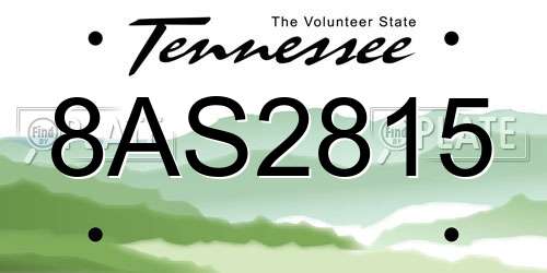 8AS2815 Tennessee License Plate