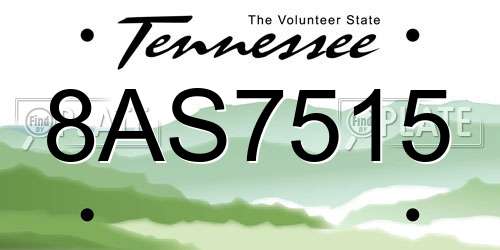 8AS7515 Tennessee License Plate