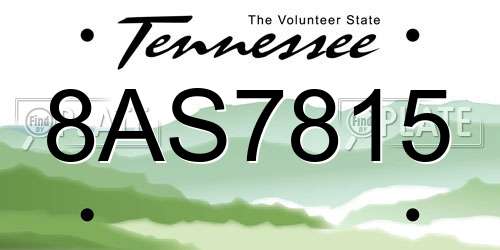 8AS7815 Tennessee License Plate