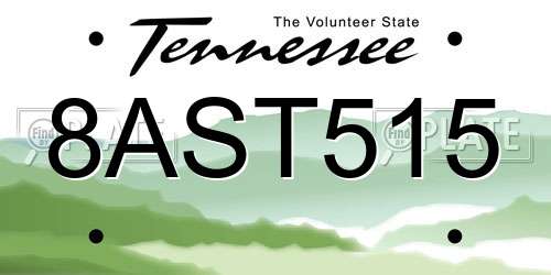 8AST515 Tennessee License Plate