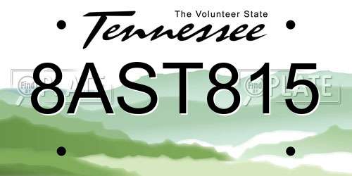 8AST815 Tennessee License Plate