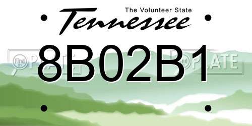 8B02B1 Tennessee License Plate