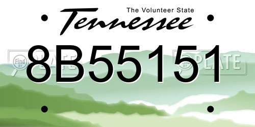 8B55151 Tennessee License Plate