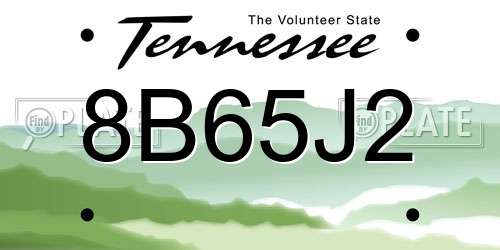 8B65J2 Tennessee License Plate