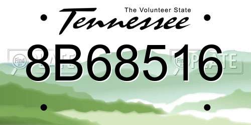 8B68516 Tennessee License Plate