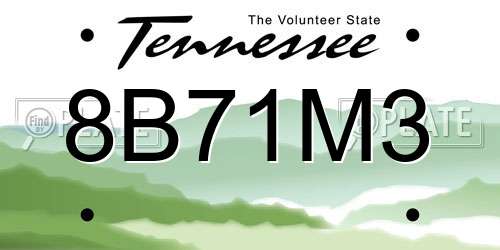 8B71M3 Tennessee License Plate