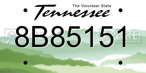 8B85151 Tennessee License Plate