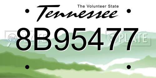 8B95477 Tennessee License Plate