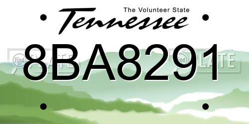8BA8291 Tennessee License Plate