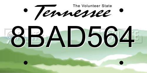 8BAD564 Tennessee License Plate