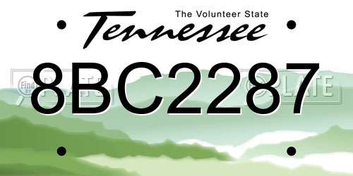 8BC2287 Tennessee License Plate