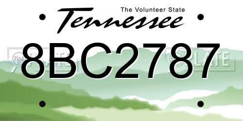 8BC2787 Tennessee License Plate