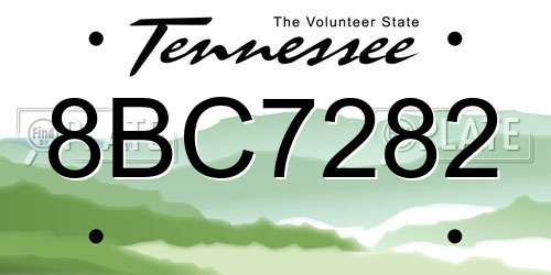 8BC7282 Tennessee License Plate