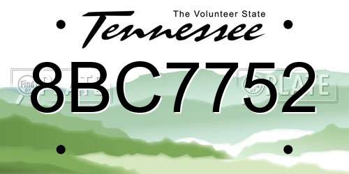8BC7752 Tennessee License Plate