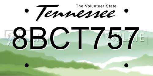8BCT757 Tennessee License Plate