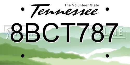 8BCT787 Tennessee License Plate