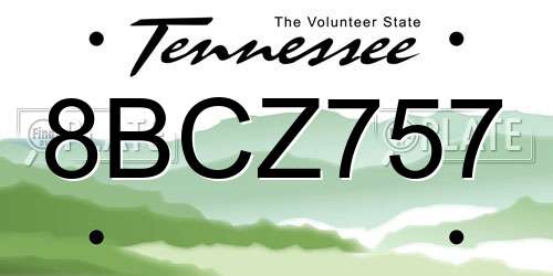 8BCZ757 Tennessee License Plate