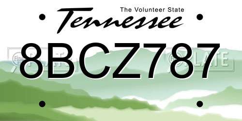 8BCZ787 Tennessee License Plate
