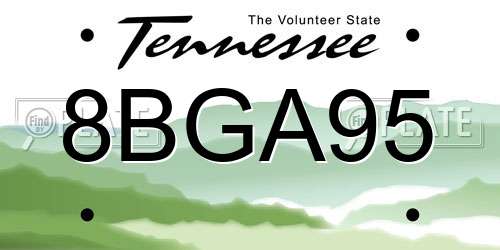 8BGA95 Tennessee License Plate