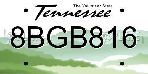 8BGB816 Tennessee License Plate