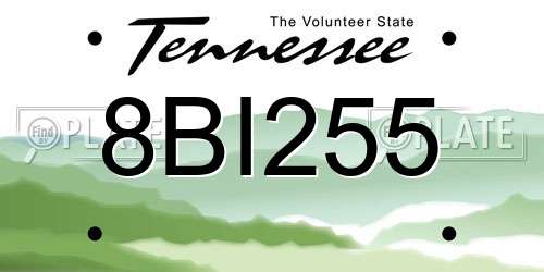 8BI255 Tennessee License Plate