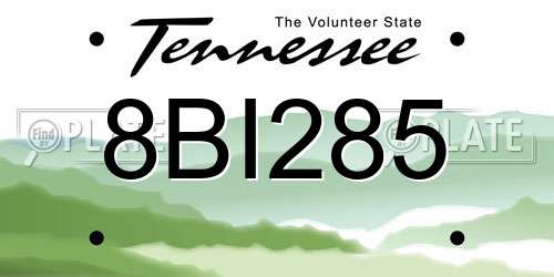 8BI285 Tennessee License Plate