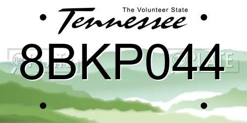 8BKP044 Tennessee License Plate