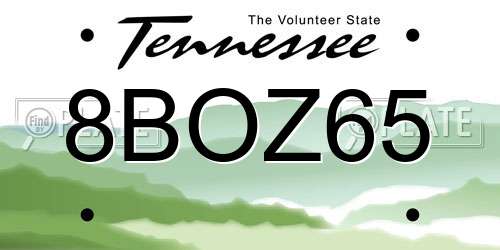 8BOZ65 Tennessee License Plate